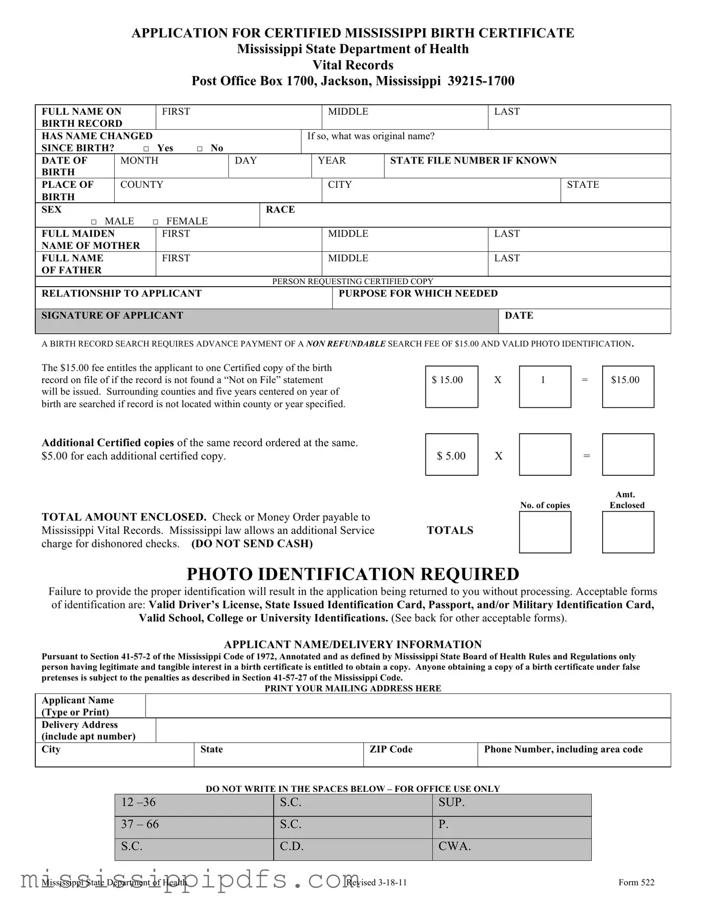 Download 522 Mississippi Form