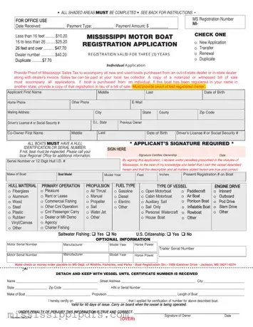 Download Mississippi Motor Boat Form