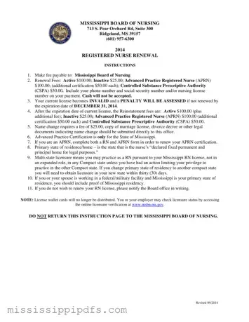 Download Mississippi Nurse Renewal Form